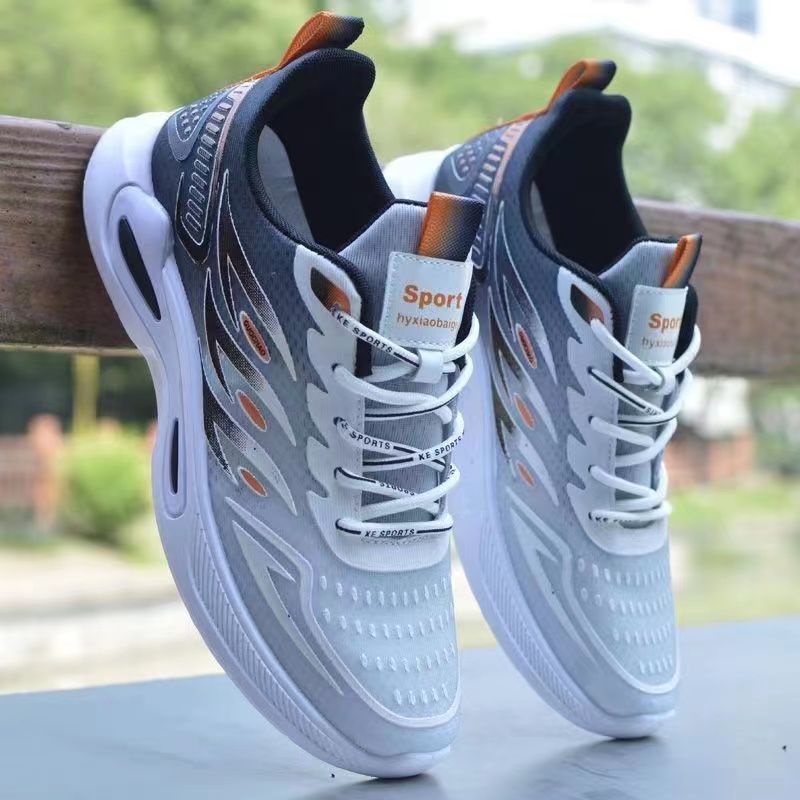 New Product Ready Stock Men's Shoes Summer Lightweight Breathable Mesh Shoes Trendy All-Match Men's Sports Shoes Soft Sole Deodorant Casual Running Tren