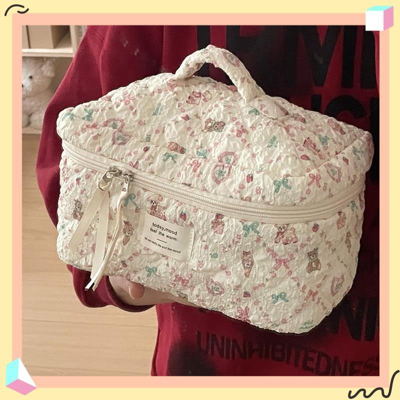 Cute Cartoon Travel Toiletry Bag Storage Bag Storage Bag Three-Piece Organizer Storage Bag Large-Capacity Girl Portable Clutch Bag Cosmetic Bag Fashion Small Cloth Bag
