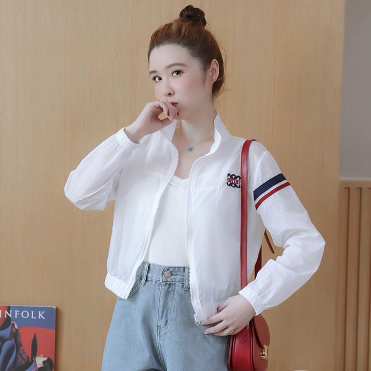 Clothing Fashion Short Jacket Shirt S-2XL Sunscreen Summer Korean Version Embroidered Anti-Ultraviolet Thin T212-590.