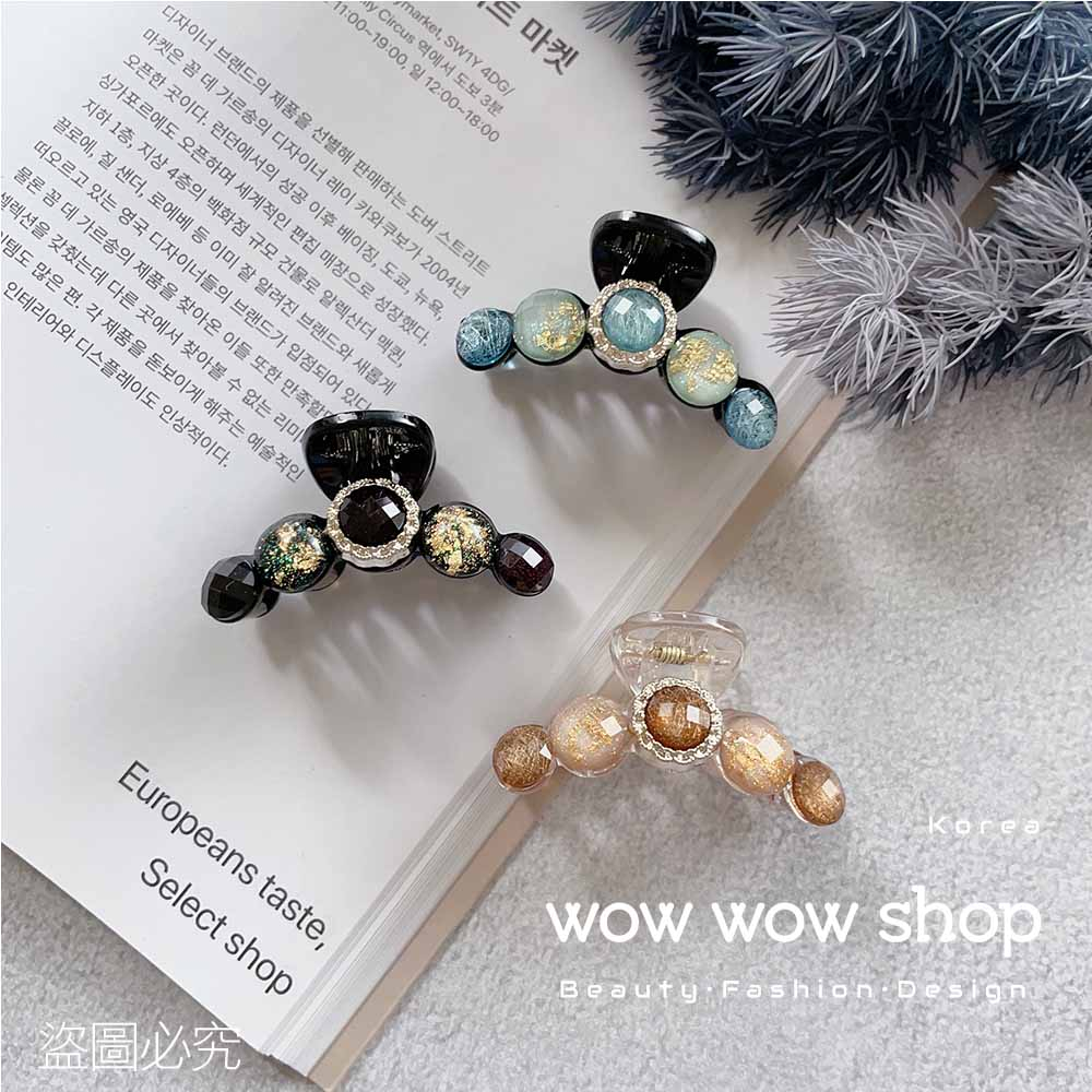 Korea Seoul Made In Dongdaemun Genuine Korean Rhinestone Small Shark Clip Glitter Gem Claw Bangs Top Princess Hair WOW