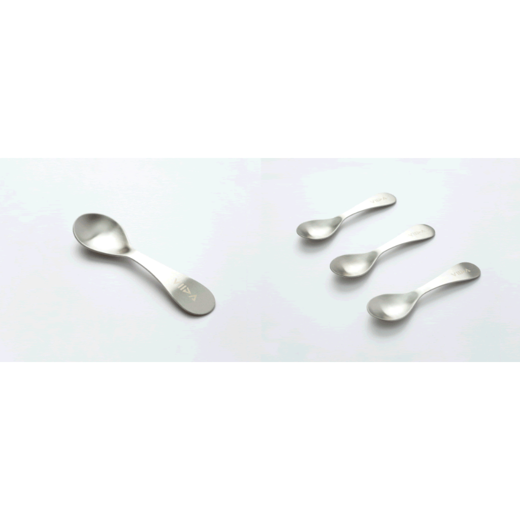 Comfortable Baby *** VIIDA Soufflé Antibacterial Stainless Steel Children's Spoon Metallic Color (Single Item Set/3 Set)