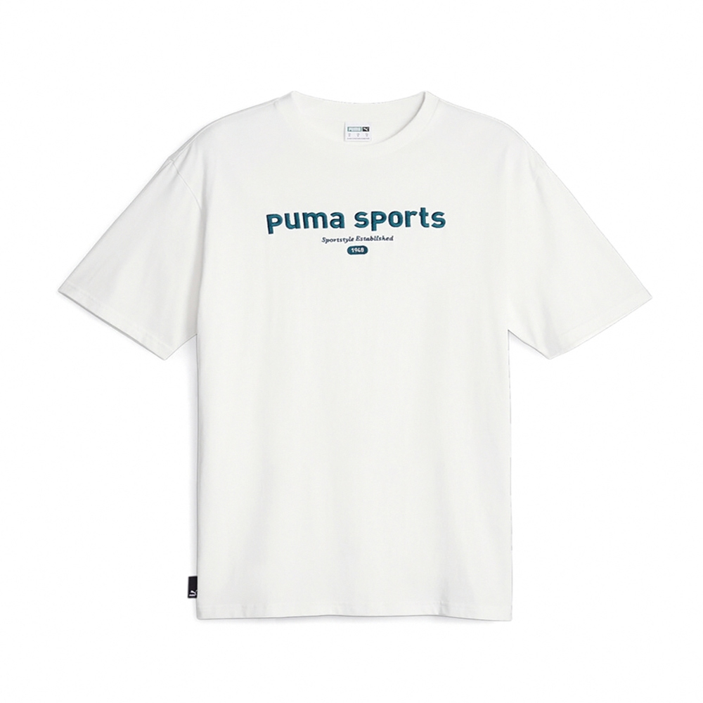 Puma P. Team White Green Round Neck Sports Endorsement Casual Top Half Sleeve Men H6138 [Hsinchu Royal62131665】