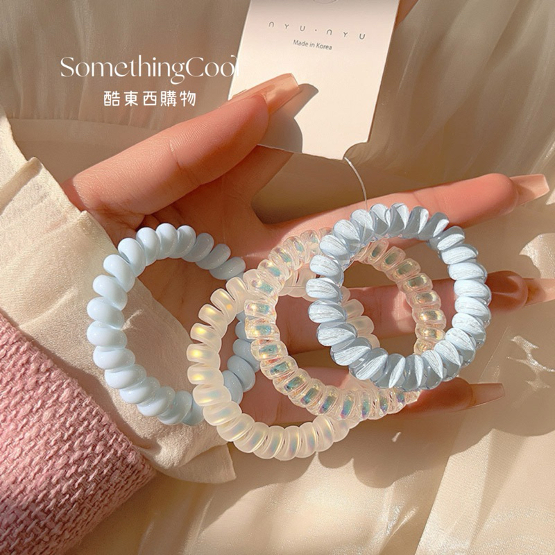 S • COOL Jelly Telephone Cord Hair Tie Rubber Band Elastic Ring