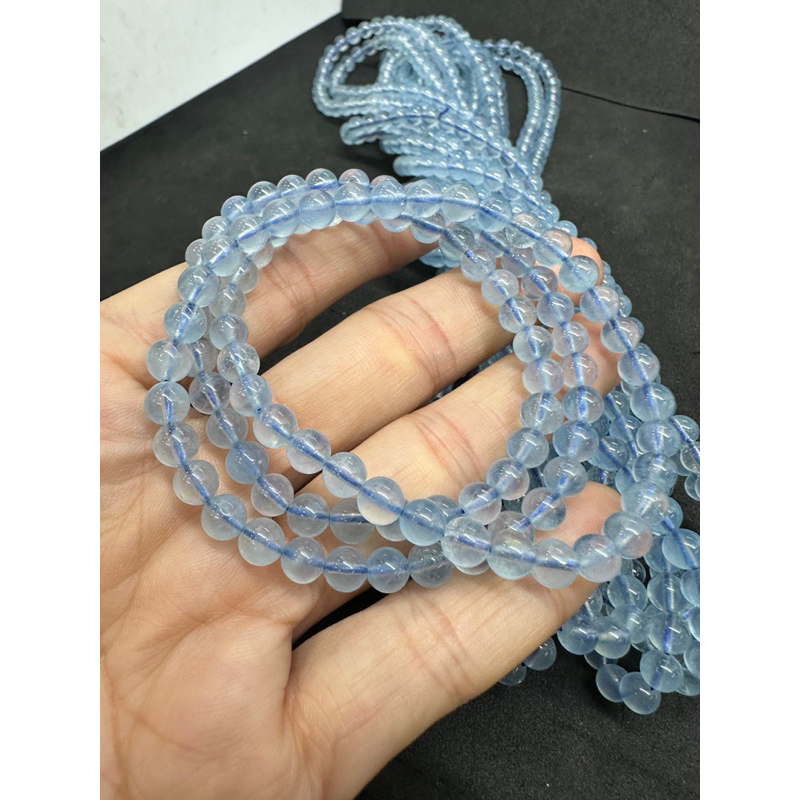 D9334 Strictly Selected Natural Gems Raw Ore Clear Material Aquamarine Three Circles Three Circles Bracelet Bracelet Bracelet