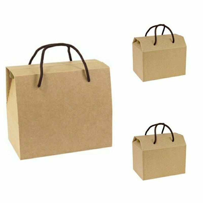 [Tianai Packaging House ]// Available in 3 Sizes// E Wave T-Shaped Plain Kraft Corrugated Portable Paper Box, Tea Box, Candy Box