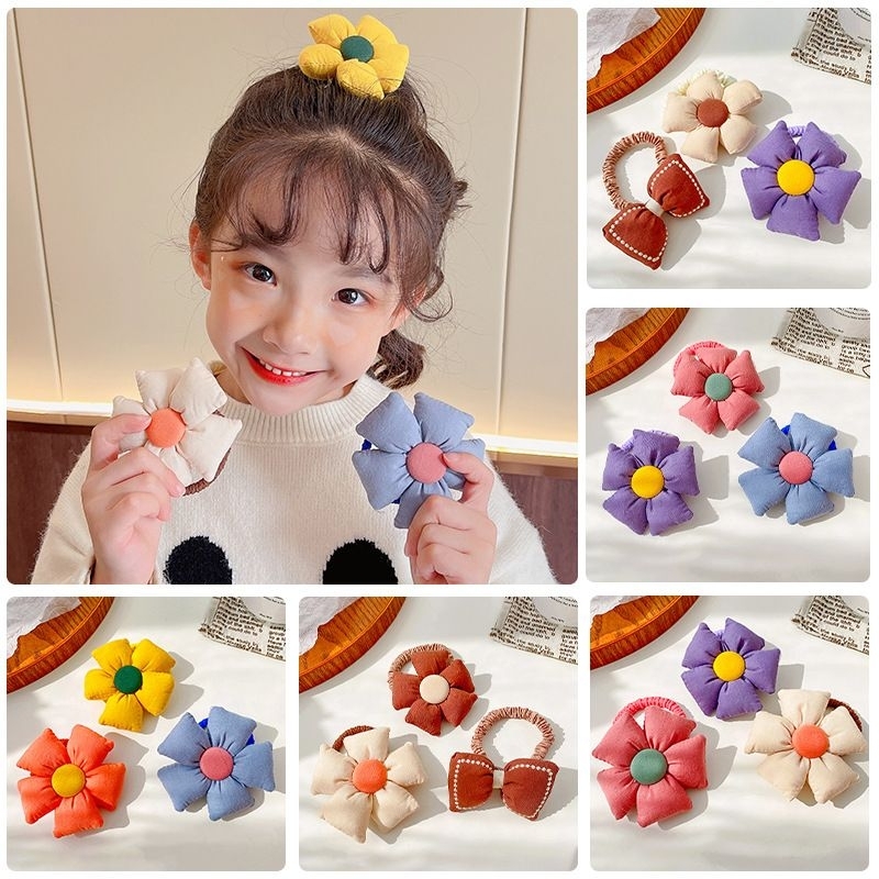 Flower Hair Tie Children Accessories Rubber Band Girls Flower Headband Kids