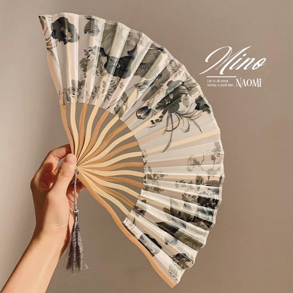 New Chinese Light Retro Ink Lace Portable Folding Fan Decorative