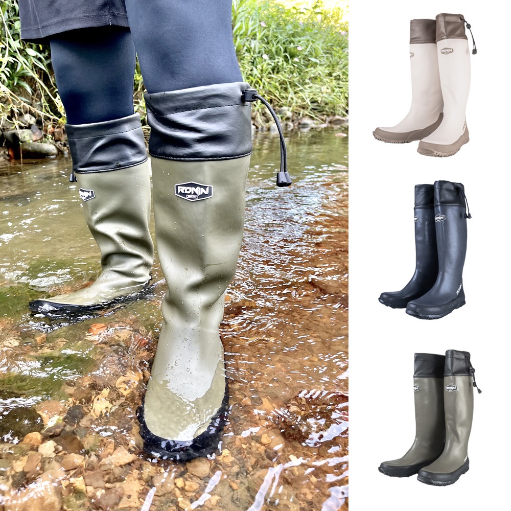 [Fisherman] Arrival The Next Day Taipei Can Try-On Japan RONIN Lightweight High-Top Soft Waterproof Rain Boots Foldable Hiking Fishing Hi