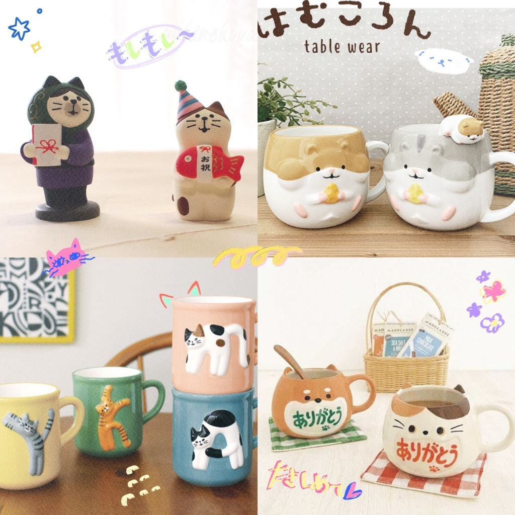 [Model Jun] Cat Slaves Must-Have Japanese Shiba Inu Mug Congratulations Dharma Gifts Thief Decorations DECOLE Tableware Cleaning Cloth