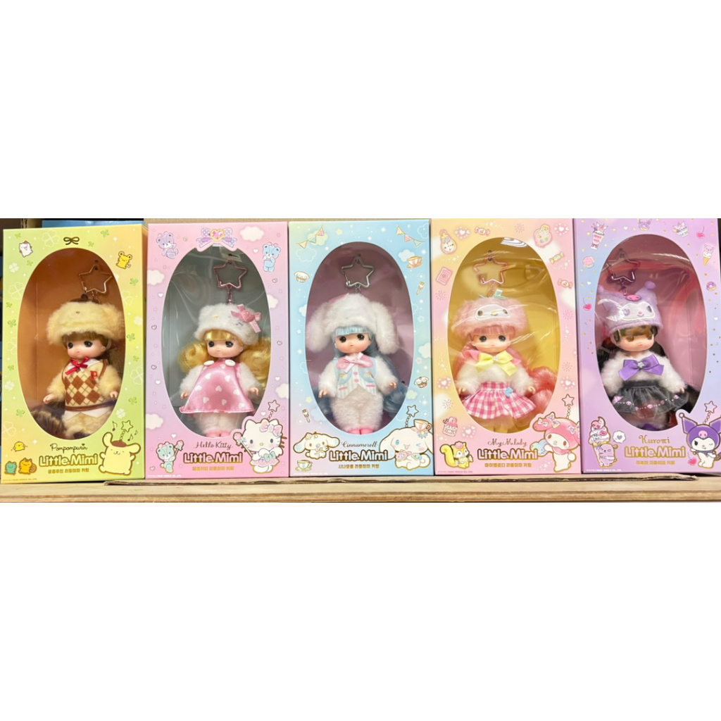 Authorized Product Sanrio Mini MIMI-Key Ring Series Keychain/Kuromi/Melody/Big-Eared Dog/Pudding Dog/KT