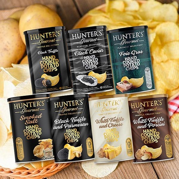 Hunter's Gourmet Handmade Potato Chips Black Truffle Flavored Caviar Snacks [Small San Meiri] DS016400x X