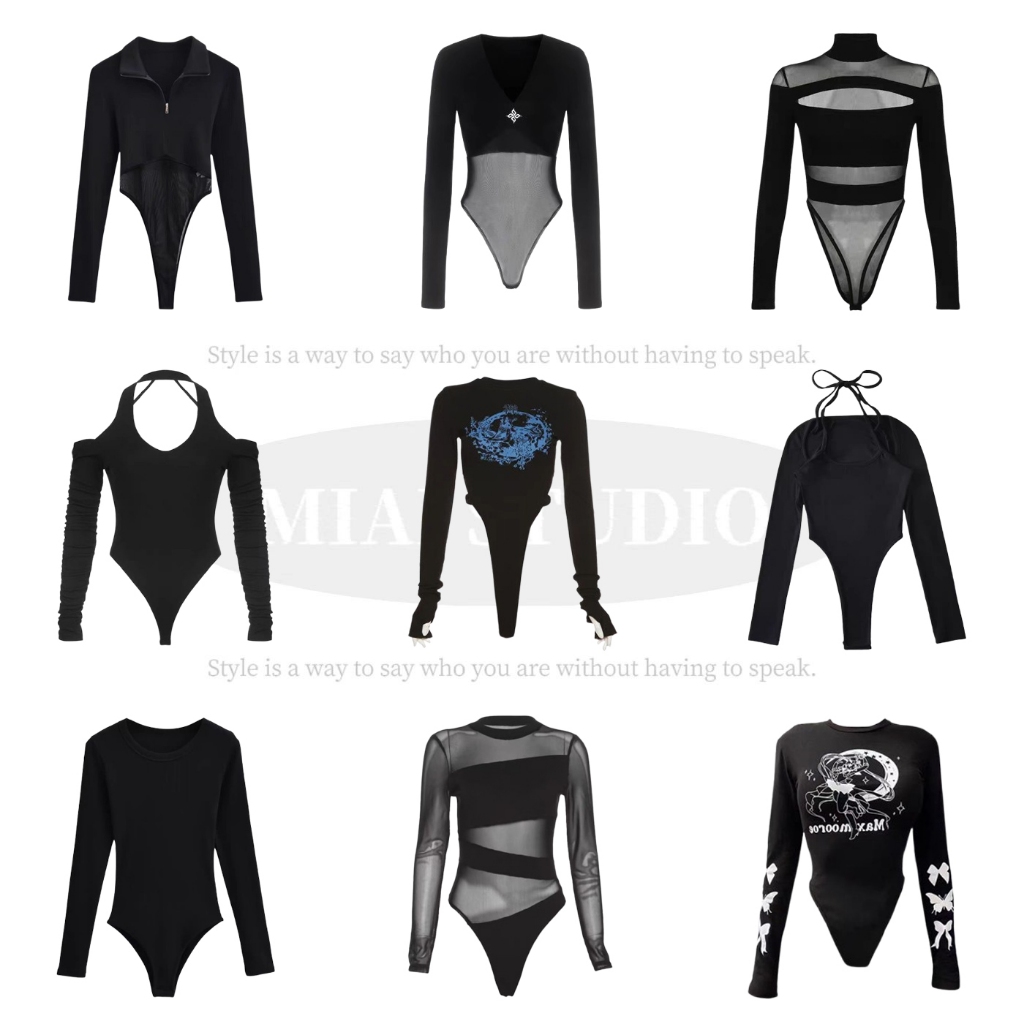 [MIAI MIAI] European American Style Women's Clothing Hot Girl Sexy Bodysuit Net Gauze Top Slimmer Look Slim-Fit t-Shirt Transparent