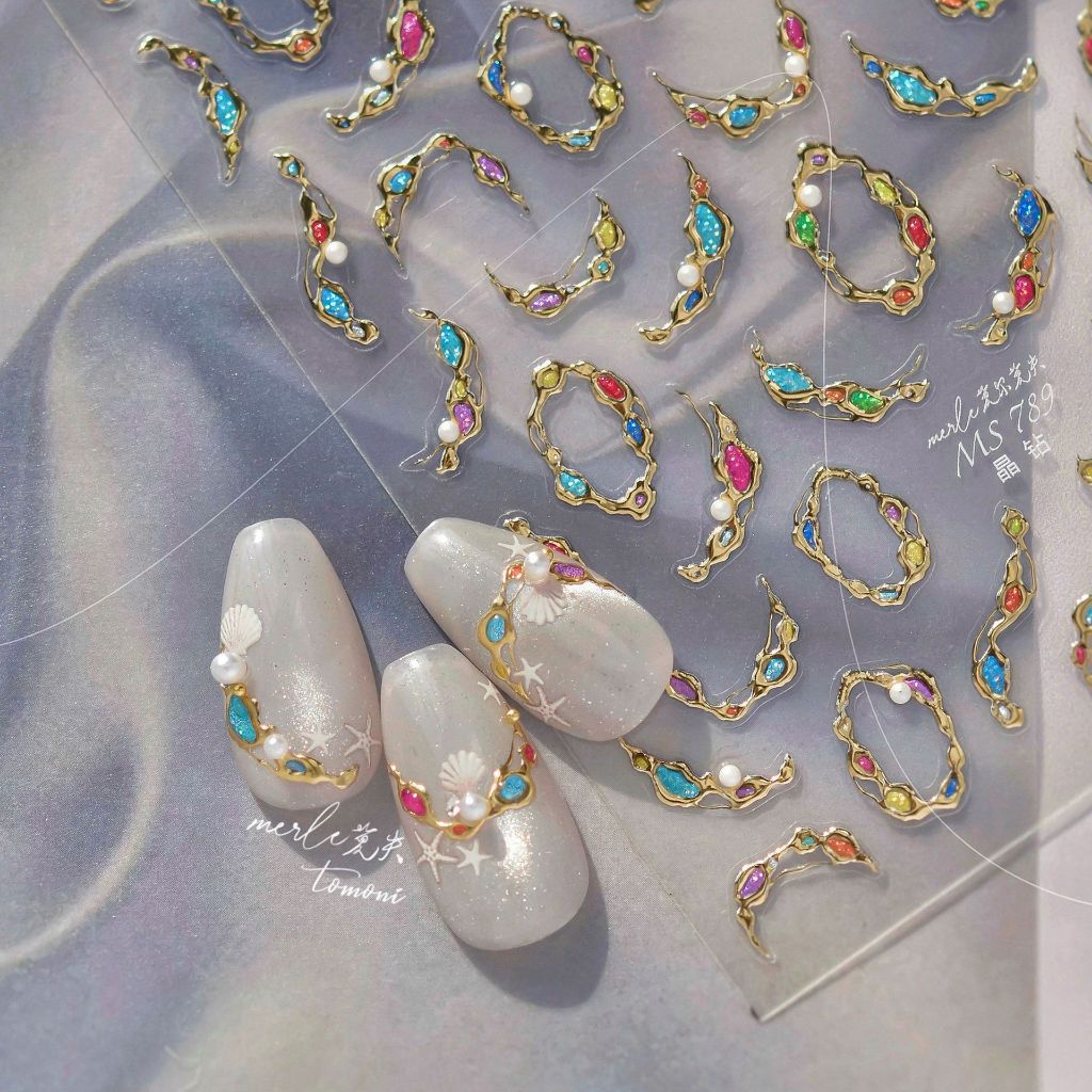 tomoni-High-End Series Manicure Stickers ** Moya Co-Branded (MS-789) Chinese Style Decorative Gem Necklace