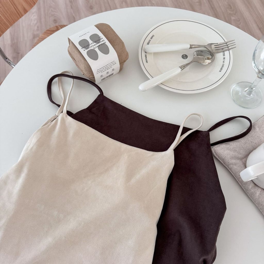 Twenty Elegant Temperament First Choice--Suede Simple Skin-Friendly Laced-Up Thin Shoulder Vest 2501221suede