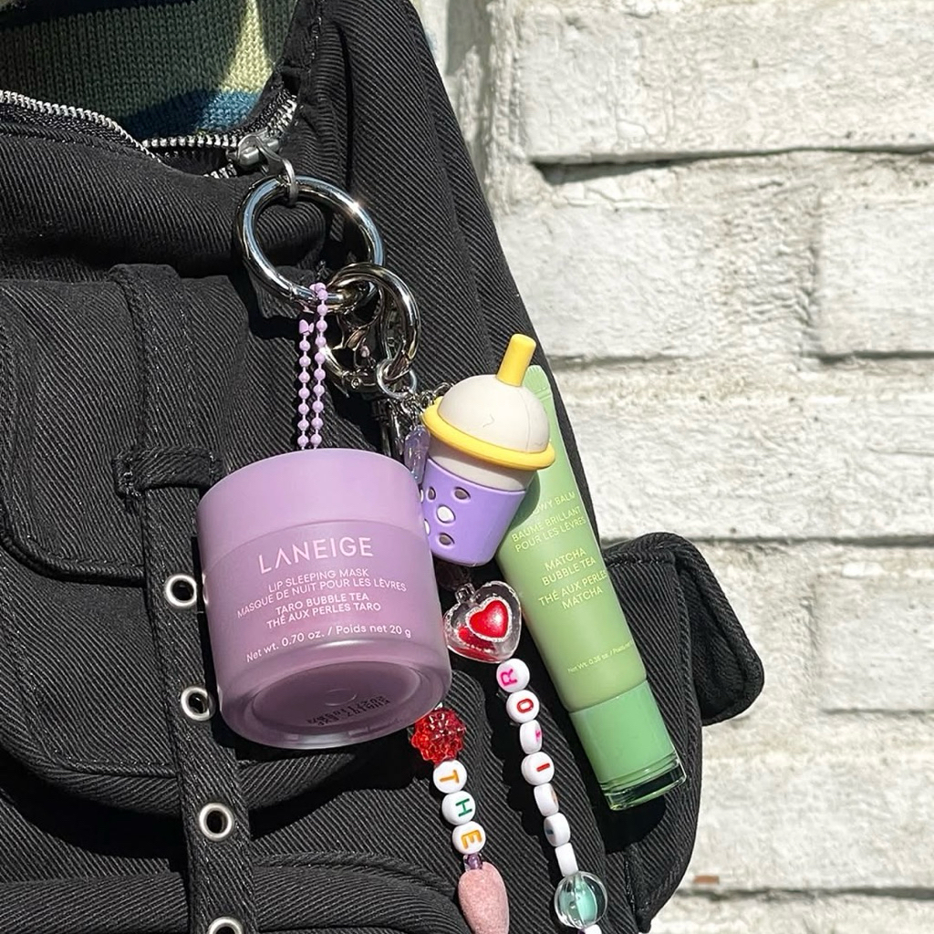 |Laneige Milk Charm bubble tea keyring Pearl