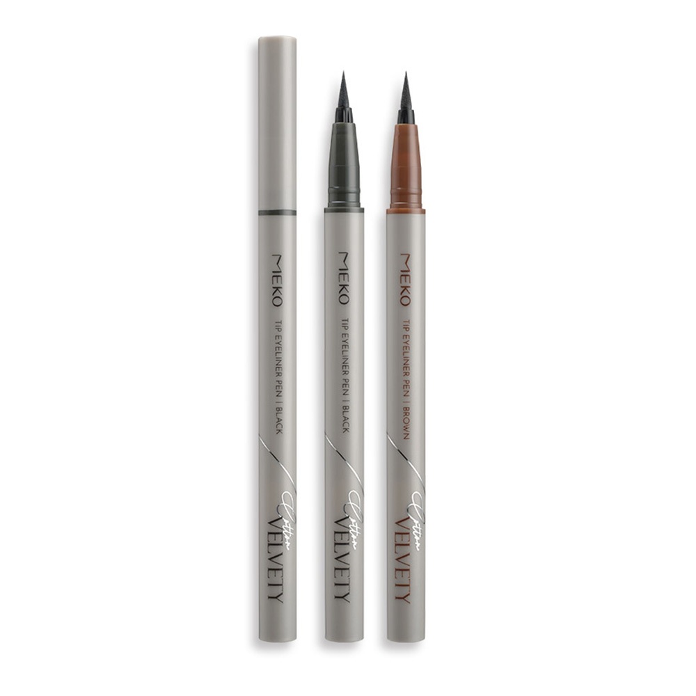 MEKO Ridge Smooth Cotton Tip Liquid Eyeliner Pen [Jama] Long-Lasting No Makeup Waterproof Sweatproof