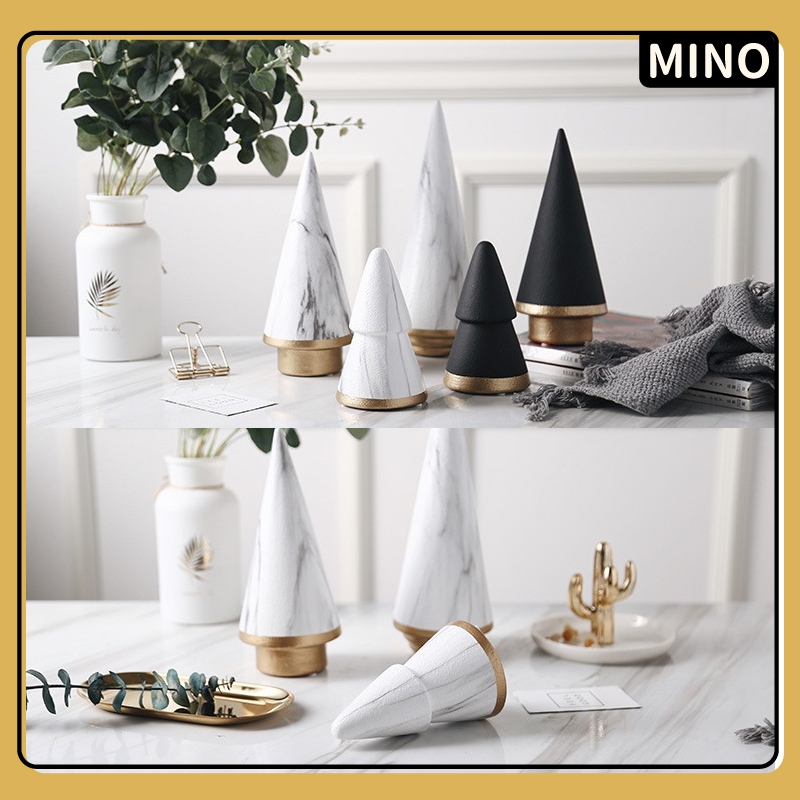 Taiwan Shipping Nordic ins Style Christmas Tree Decoration Ornaments Modern Simple Home Resin Real House Model Designer Matching Electronic Invoice