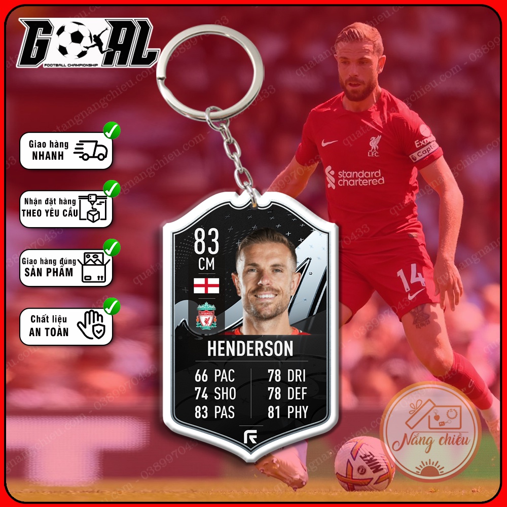 Fiifaonline gaming keychain - Jordan Henderson player - Cheap keychain and backpack accessories[17201-17225]