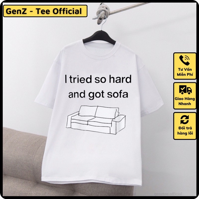 I tried so hard and got sofa comedy t-shirt, youthful style for men and women, all sizes