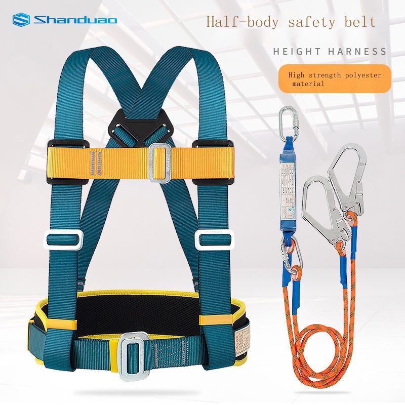Half-body harness Outdoor high-altitude work three-point wear-resistant safety rope set Air conditioning installation electrician/Kerja kerja ketinggian tinggi di luar, kawasan keselamatan setengah badan, tetapkan tali keselamatan bertiga-titik, tetapkan