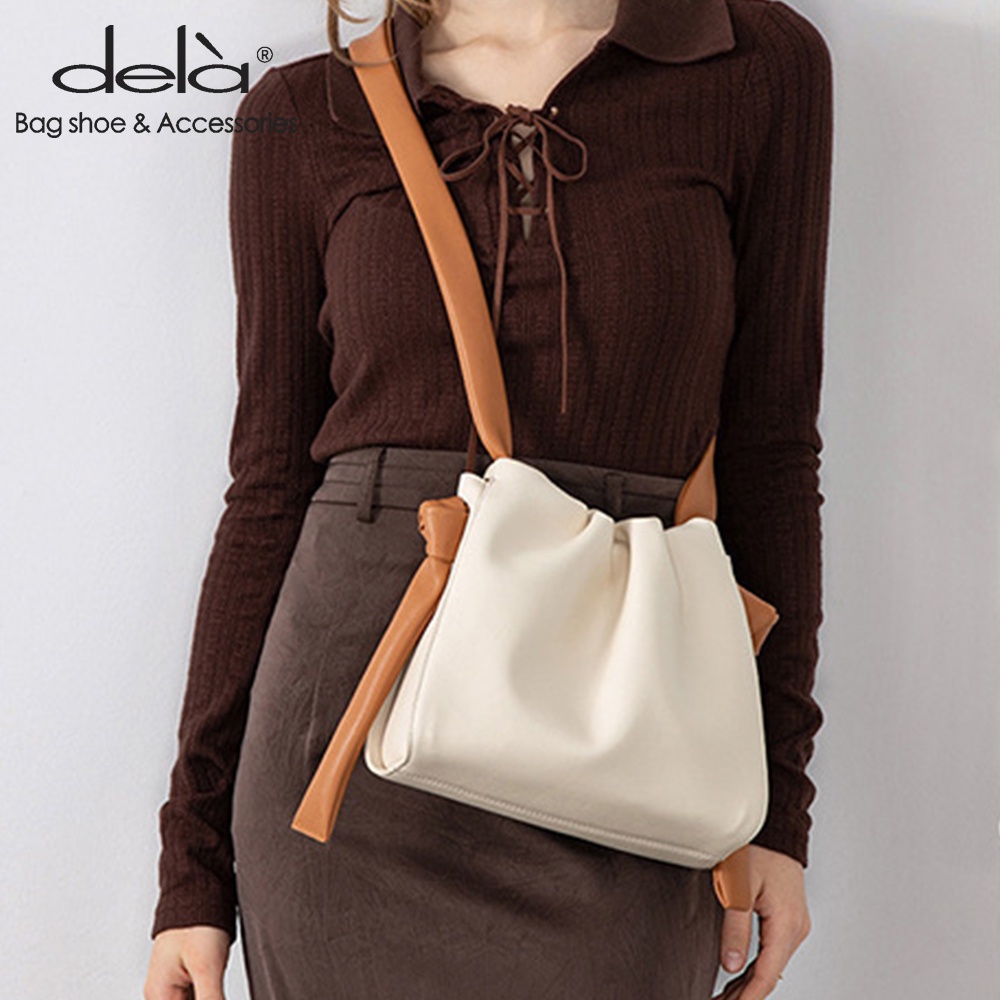 Dela French cloud bag women's new color contrast single shoulder