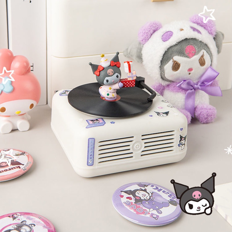 Sanrio Character DIY Bluetooth Smart Speaker Alarm Clock 2-in-1 Kuromi Hello Kitty Cinnamoroll Melody Pochacco Pom Pom Purin Super Cute Retro HD Stereo Sound Quality Birthday Gift