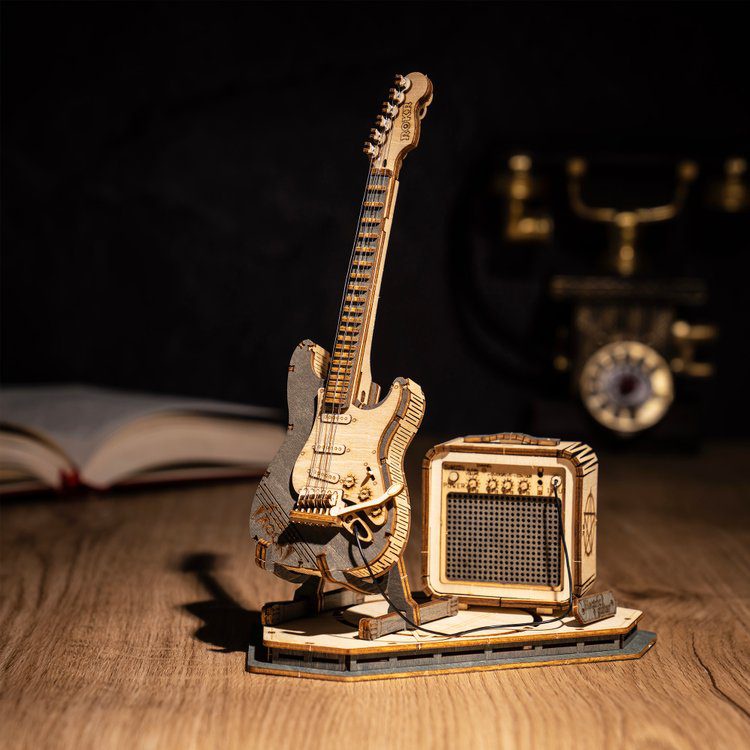 Robotime ROKR 3D Wooden Assembly Toy Electric Guitar TG605