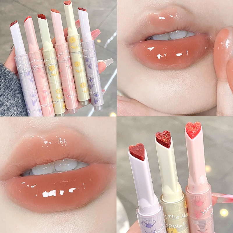 Gege bear Lipstick Flower Honey Jelly Lipstick Moisturizing Long-lasting Lip Gloss Korean Makeup Tools Pigmented Sexy Glass Cosmetic For Women NO.GX1030