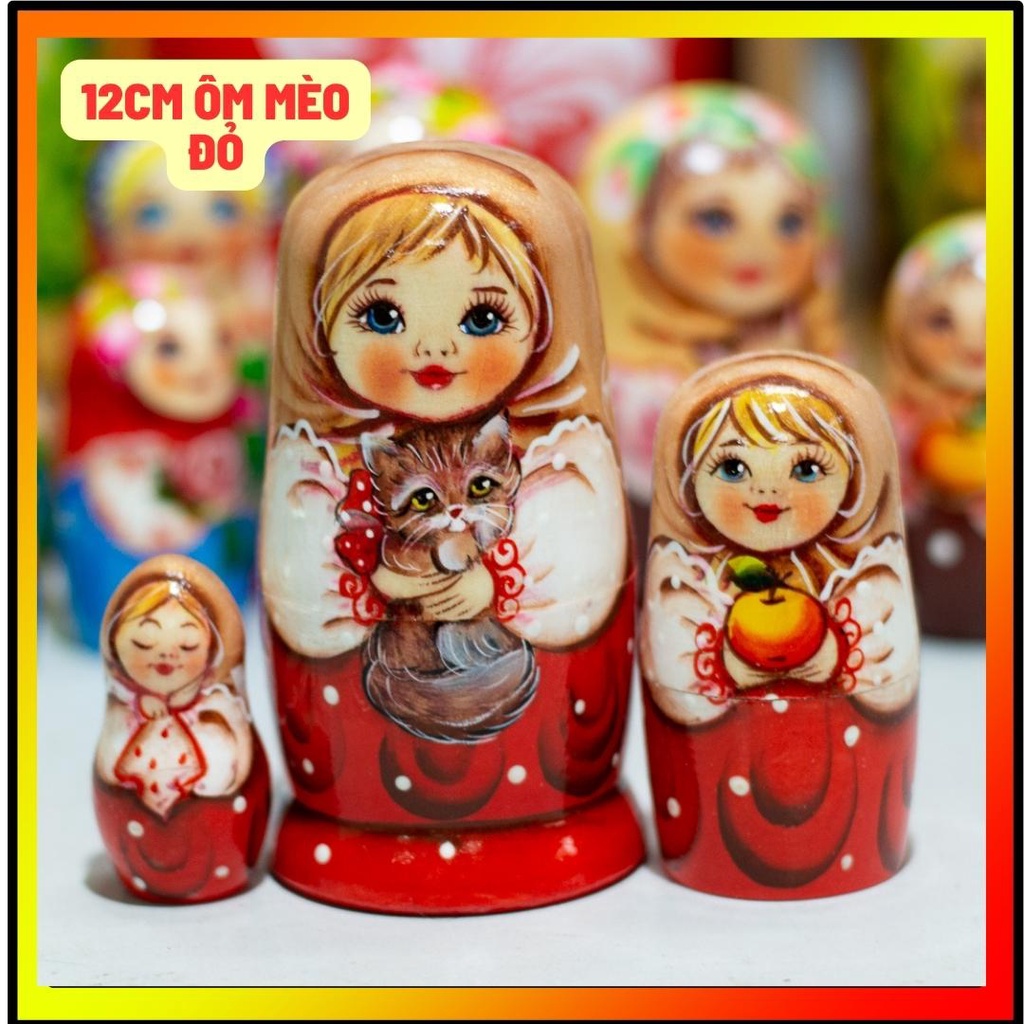 (EXTREMELY Cute) MATRYOSHKA 3-LAYER RUSSIAN DOLL SET EXTREMELY BEAUTIFUL GENUINE RUSSIAN SOUVENIR GIFT FOR KIDS