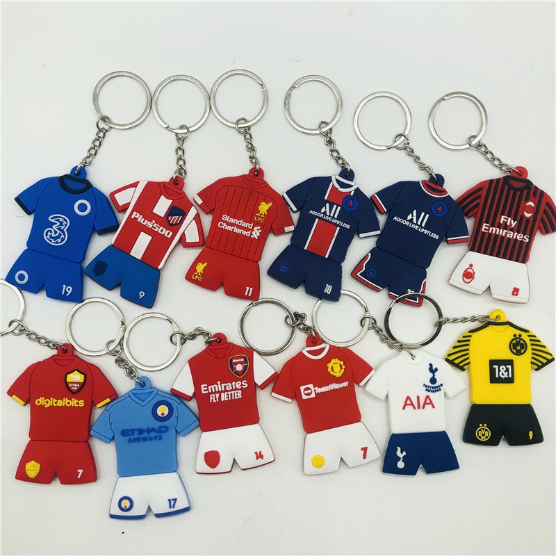 Messi Mbappe Bellingham Soccer Kit Keychain World Soccer Star Players Collectible Mini Figurine Charms