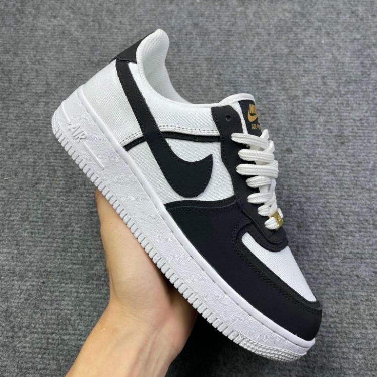 Air force 1 custom Canvas Sneakers In Black White Black White Fabric hot Premium Air Sole 2023-rubystore