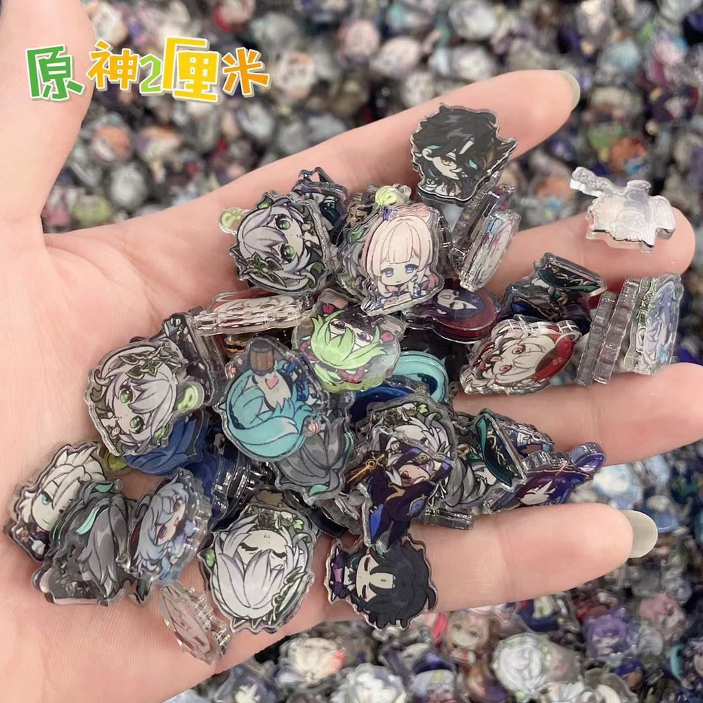 Yuanshen Merchandise DIY Accessories Acrylic Patch Cartoon High-Appearance Good-looking Creative Maple Wanye Walnut Anime Accessories Genshin Impact hutao Arataki Itto Tartaglia Kamisato Ayato Kamisato Ayaka Kaedehara Kazuha Diluc Ragnvindr Genshin Impac