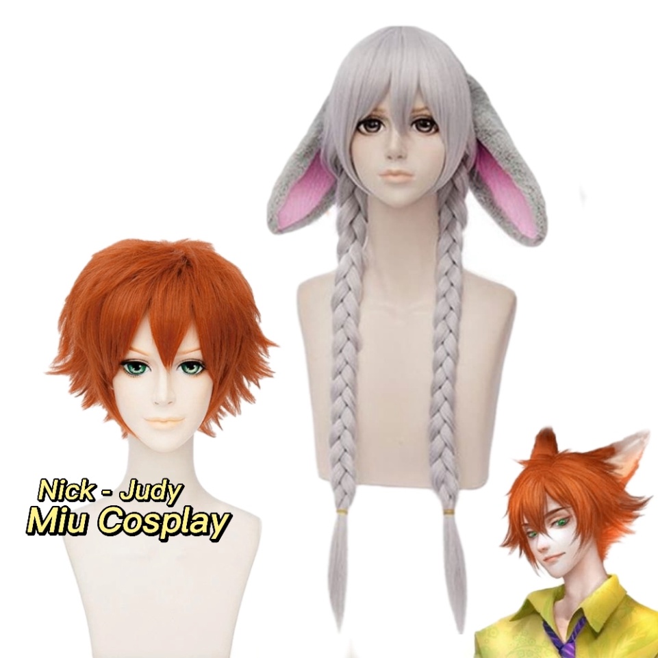 [Ready Stock] Wig / Wig Nick And Judy Wig - Zootopia: Dynamic Job [Miu Cosplay Shop 01]