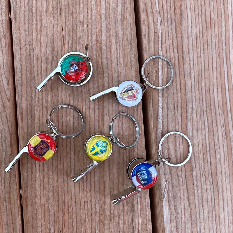 [New Arrival] World Cup Germany Italy Dutch Portugal Football Merchandise Keychain Souvenir Small Gift Student Whistle