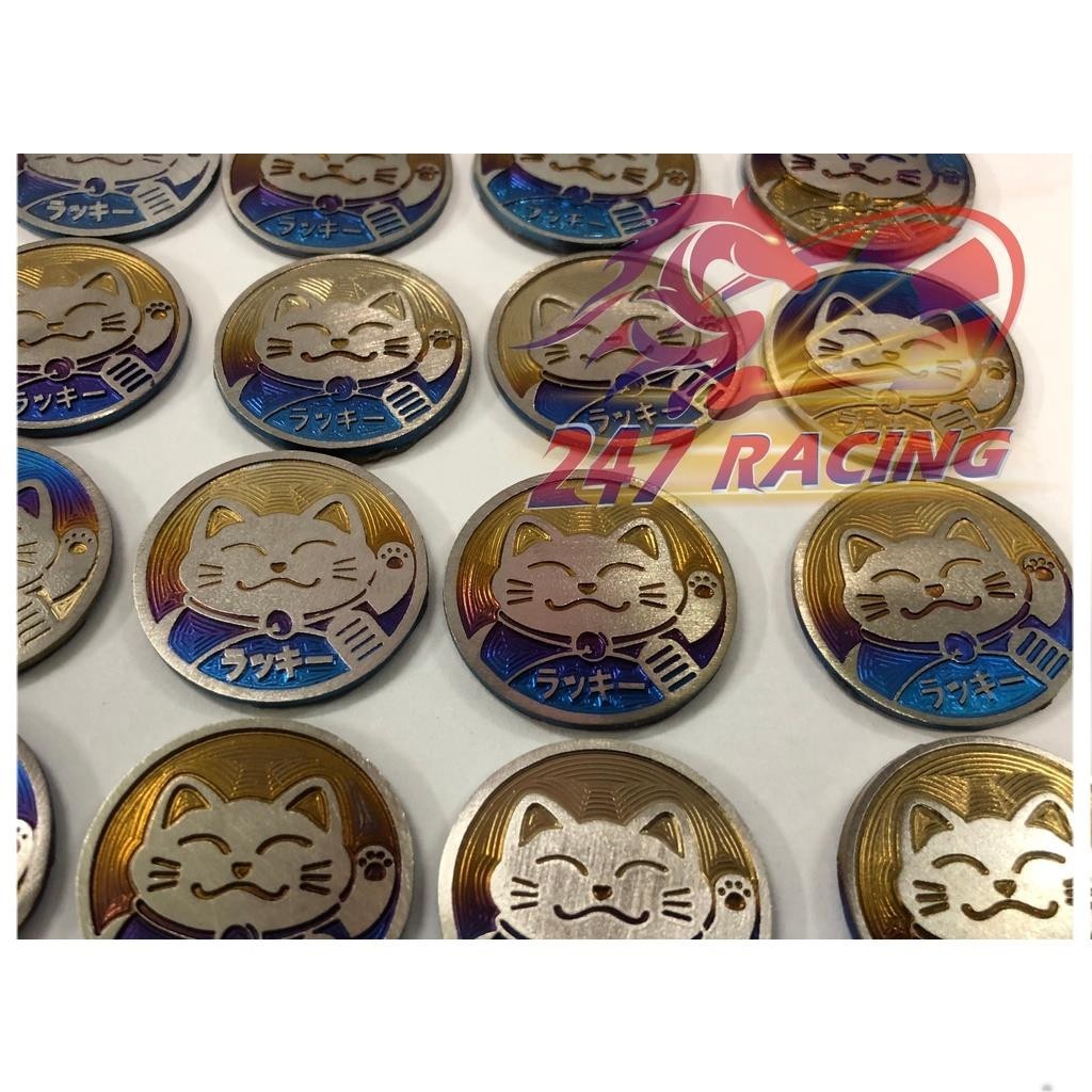 Lucky Cat Stamp Titanium Motorcycle Stickers exciter, Winner, Sirius, Wave....