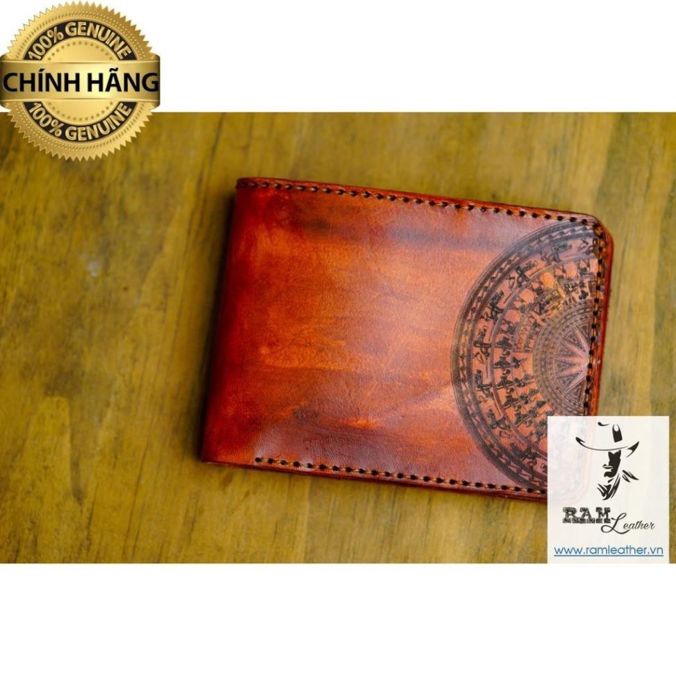 Ram WALLET Clear BRIGHT BROWN ITALIAN COW LEATHER 2020 EDITION - HORIZONTAL SHAPE - GENUINE RAM LEATHER PRODUCTS.