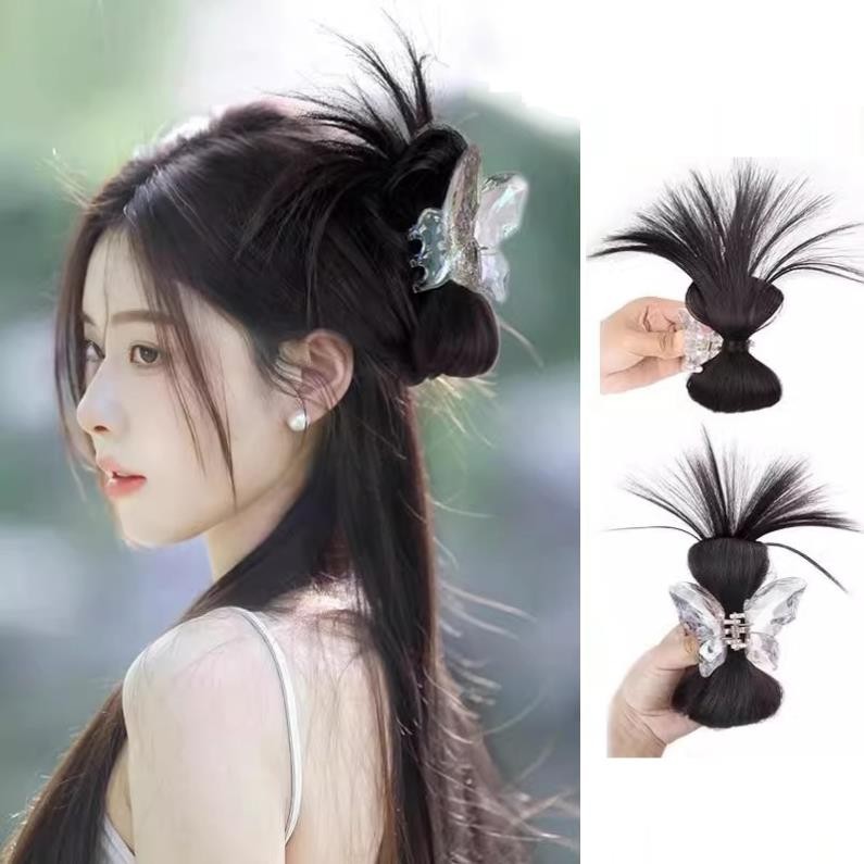 Crystal butterfly crab claw wig bun S06BU08 Crab claw bun wig hair clip Crab claw wig clip
