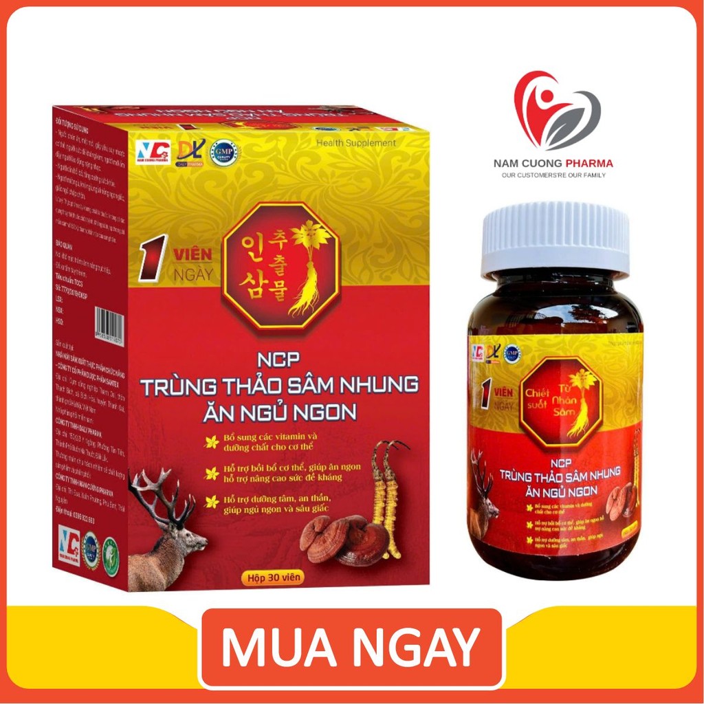 NCP Cordyceps Ginseng Pills for Eating and Sleeping Well - Box of 30v
