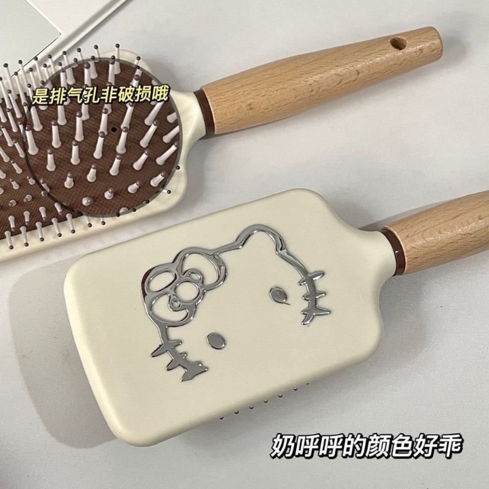 Large Size Scalp Massage Curly Hair Comb with Cartoon Sanrio Charm Scalp Massager