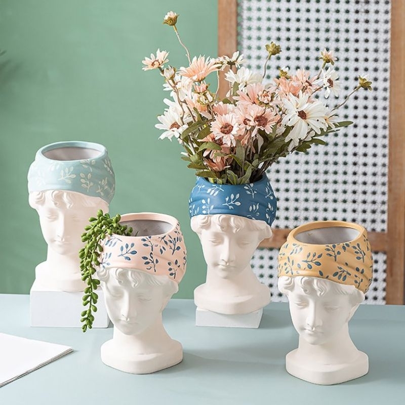 Nordic Rustic style art CERAMIC girl vase