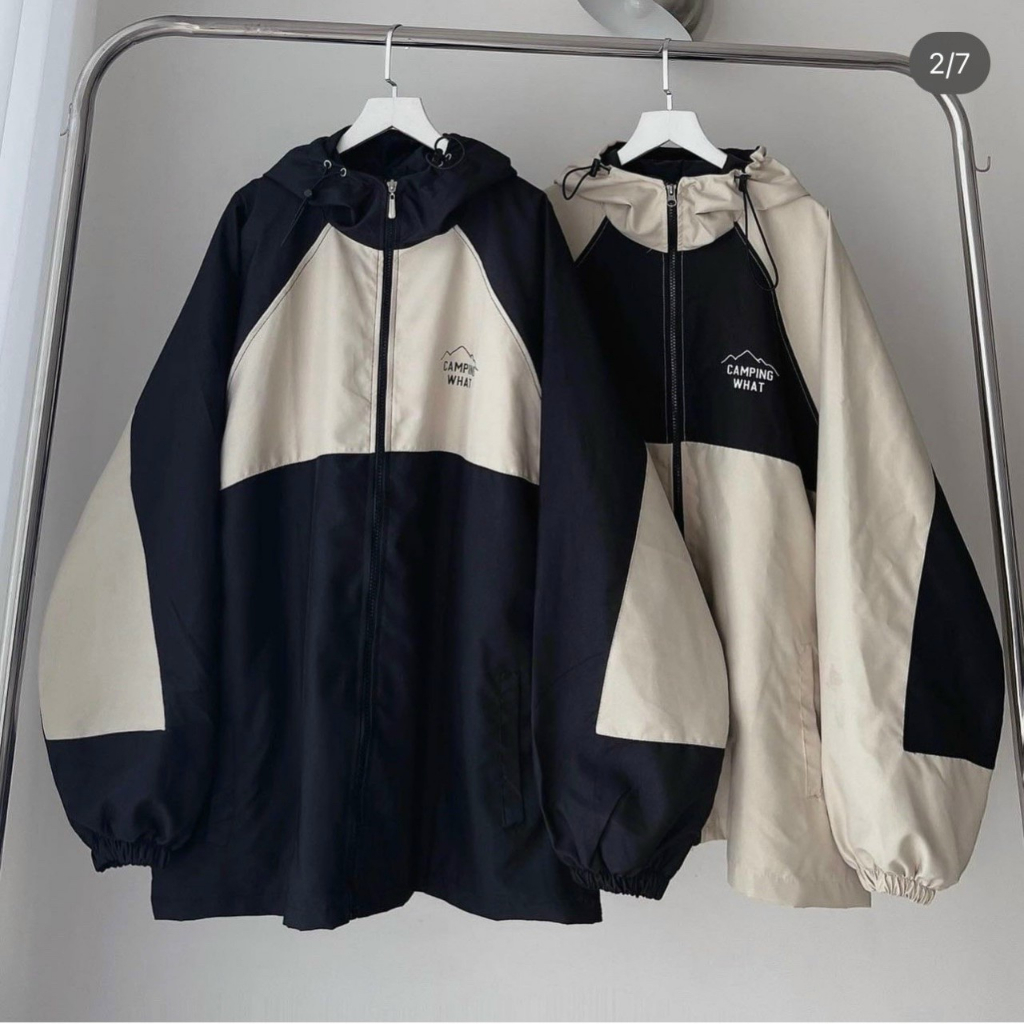 Jacket Parachute CAMPAIN WHAT LOGO Men Women Ulzzang Unisex Wide Form Bomber Plain Jacket (Real Picture / Available)