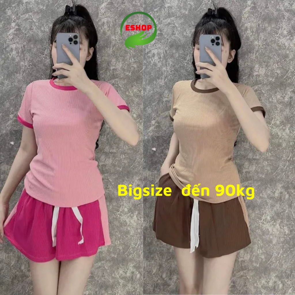 Big size women's clothing Set hottrend ribbed elasticShorts ESHOP Women's clothing Set, comfortable, beautiful, cute and cool summer home wear 137