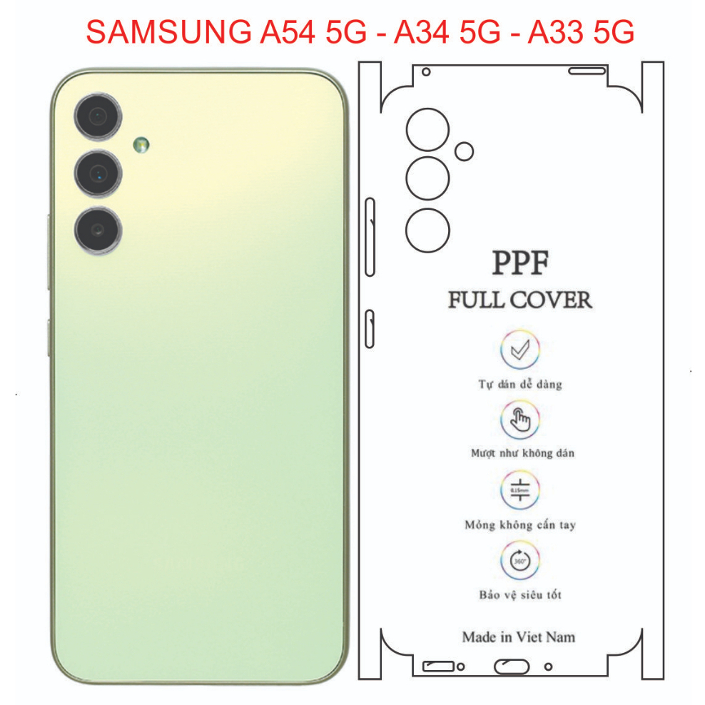 Ppf Flexible Sticker full Border SAMSUNG A54 5G - A34 5G - A33 5G Protects The Device Against Comprehensive Scratches