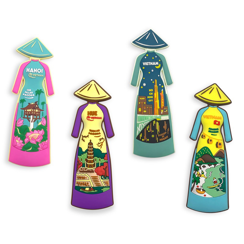 Fridge Magnet Ao Dai Fridge Magnet, Vietnamese souvenir gift