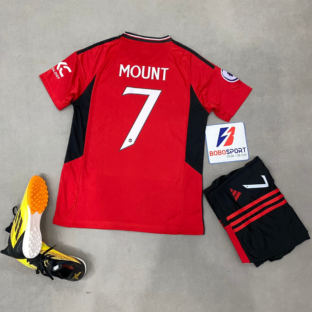 Mason Mount Football Kit No. 7 MU Club Red Home 2024-font MU