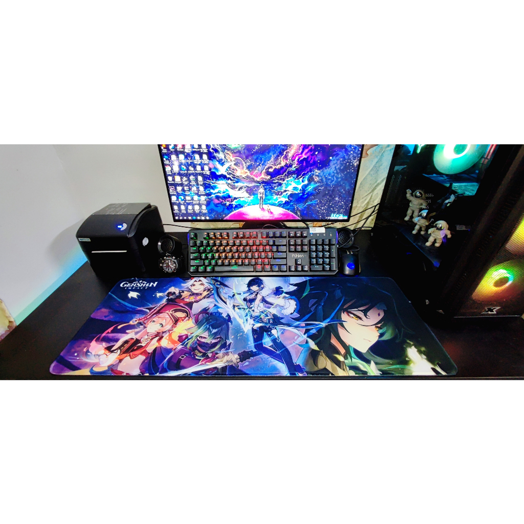 Genshin Impact mouse Pad, large size 80x30cm, 2mm thick (Specialized in gaming, anti-slip, super durable, super cheap)