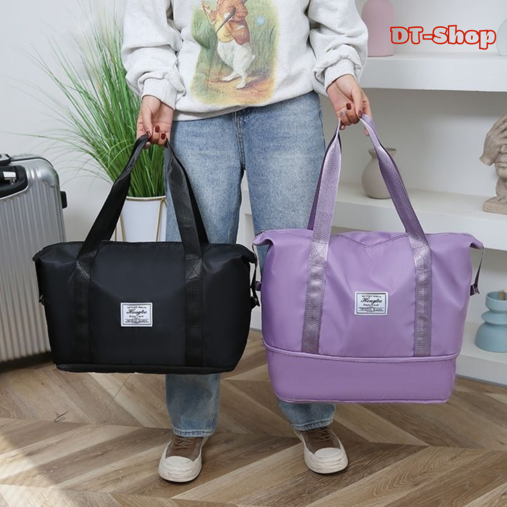 2-layer waterproof travel bag, convenient suitcase-mounted bag, foldable travel bag, large travel bag - dt_shop