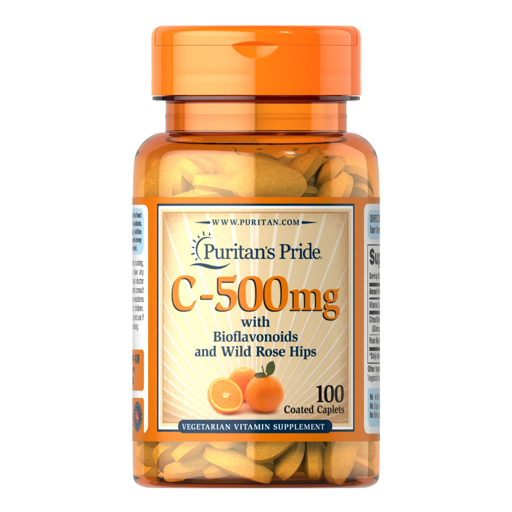 Healthy Care puritan's pride 500mg vitamin C supplement to support resistance, box of 100 Extate Official Mall tablets