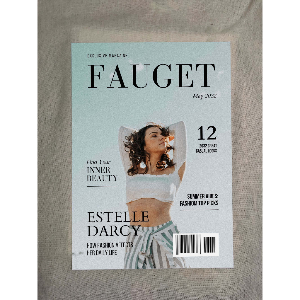 Fashion themed magazine cover as a large photo prop 30cm