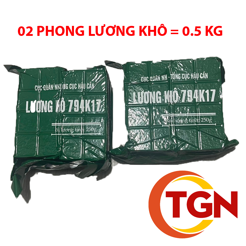 Military dry food 794K17 General logistics department - Expiry date December 31, 2024, quantity 02 pieces, weight 250x2= 500gr